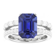 Natural Sapphire Ring 3.50ct - White Gold 14K