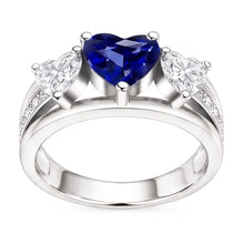 Natural Sapphire Ring 3.50ct - White Gold 14K