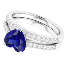 Natural Sapphire Ring 3.50ct - White Gold 14K
