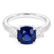 Natural Sapphire Ring 3.50ct - White Gold 14K