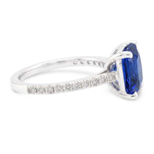 Natural Sapphire Ring 3.50ct - White Gold 14K