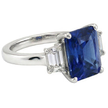 Natural Sapphire Ring 3.50ct - White Gold 14K
