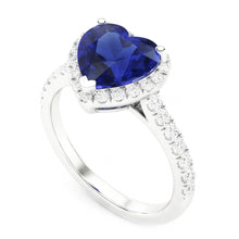 Natural Sapphire Ring 3.50ct - White Gold 14K