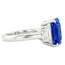 Natural Sapphire Ring 3.50ct - White Gold 14K
