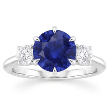 Natural Sapphire Ring 3.50ct - White Gold 14K