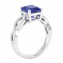 Natural Sapphire Ring 3.50ct - White Gold 14K