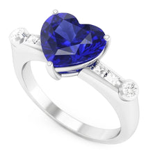 Natural Sapphire Ring 3.50ct - White Gold 14K