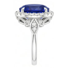 Natural Sapphire Ring 3.50ct - White Gold 14K