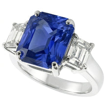 Natural Sapphire Ring 3.50ct - White Gold 14K