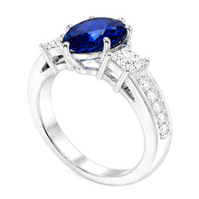 Natural Sapphire Ring 3.50ct - White Gold 14K