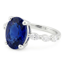 Natural Sapphire Ring 3.50ct - White Gold 14K