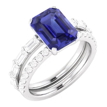 Natural Sapphire Ring 3.50ct - White Gold 14K