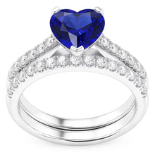 Natural Sapphire Ring 3.50ct - White Gold 14K