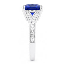 Natural Sapphire Ring 3.50ct - White Gold 14K
