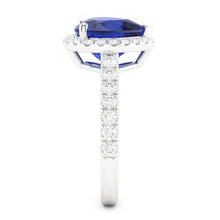 Natural Sapphire Ring 3.50ct - White Gold 14K