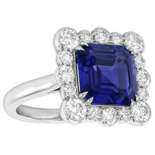 Natural Sapphire Ring 3.50ct - White Gold 14K