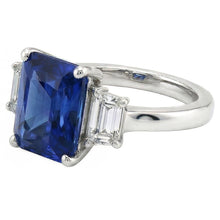 Natural Sapphire Ring 3.50ct - White Gold 14K