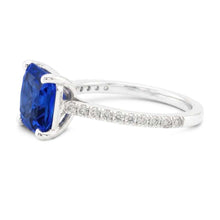 Natural Sapphire Ring 3.50ct - White Gold 14K