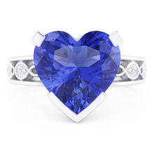 Natural Sapphire Ring 3.50ct - White Gold 14K