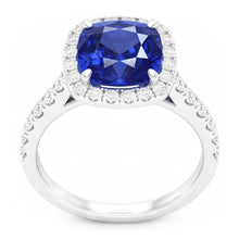 Natural Sapphire Ring 3.50ct - White Gold 14K