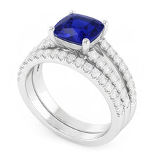 Natural Sapphire Ring 3.50ct - White Gold 14K