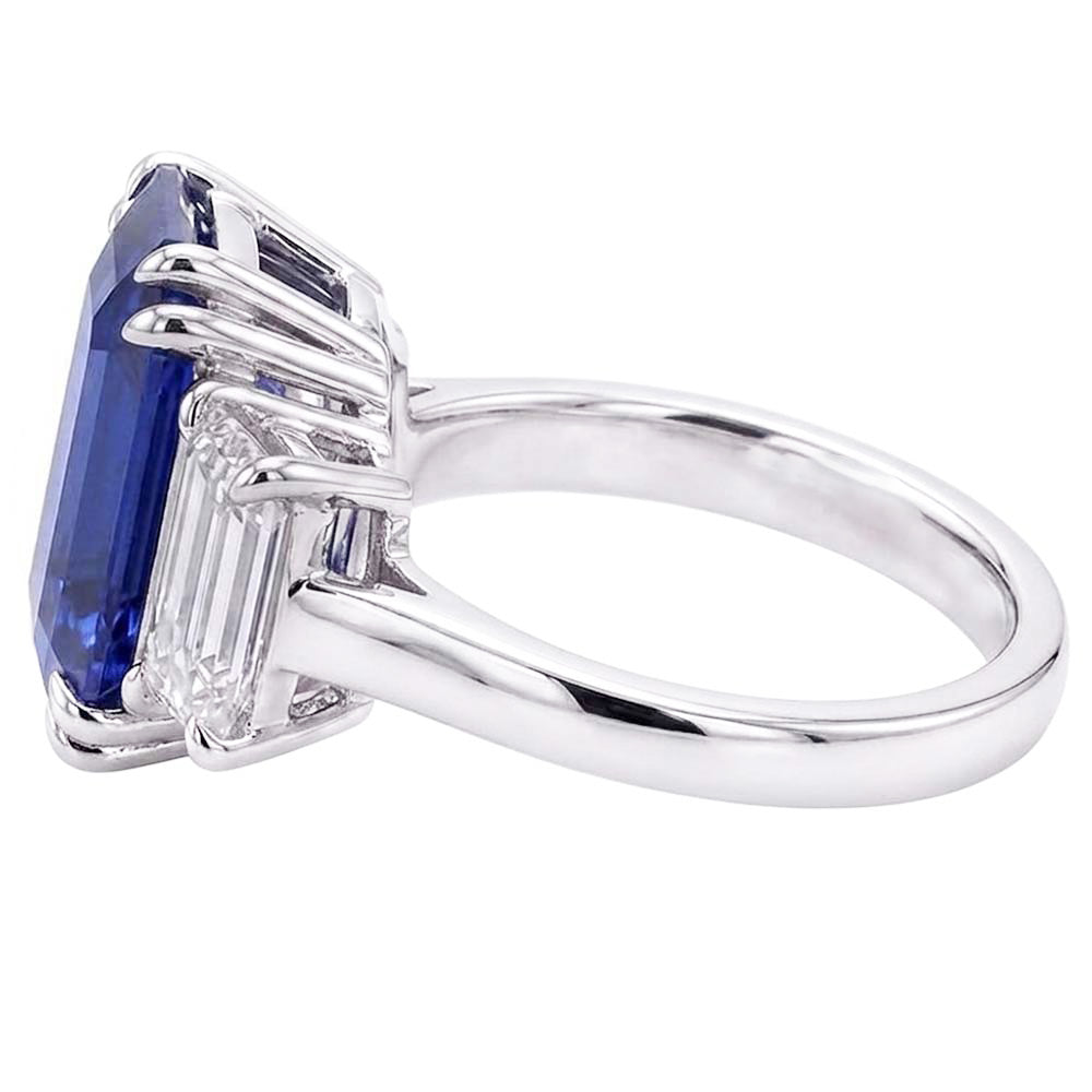 Natural Sapphire Ring 3.50ct - White Gold 14K