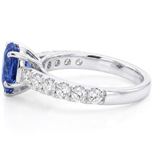 Natural Sapphire Ring 3.50ct - White Gold 14K