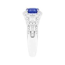 Natural Sapphire Ring 3.50ct - White Gold 14K