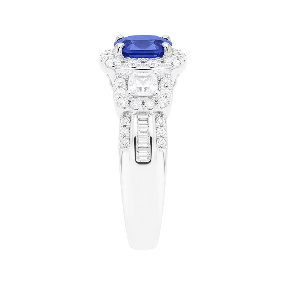 Natural Sapphire Ring 3.50ct - White Gold 14K