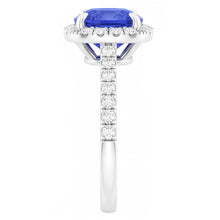 Natural Sapphire Ring 3.50ct - White Gold 14K