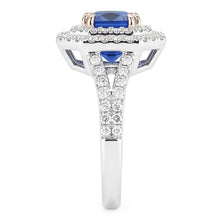 Natural Sapphire Ring 3.50ct - White Gold 14K