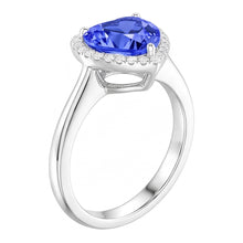 Natural Sapphire Ring 3.50ct - White Gold 14K