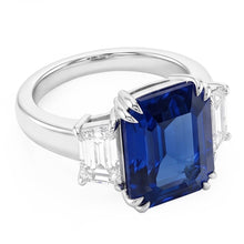 Natural Sapphire Ring 3.50ct - White Gold 14K
