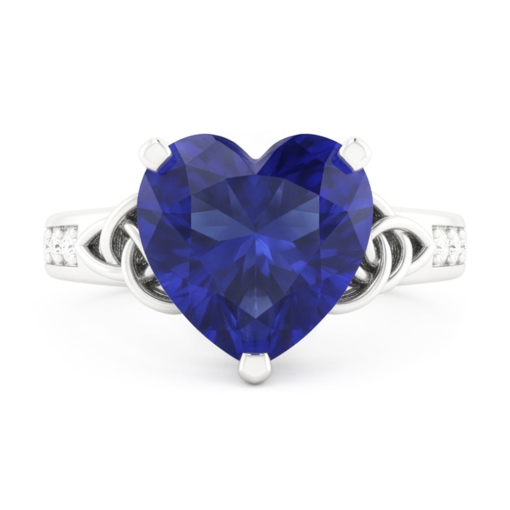 Natural Sapphire Ring 3.50ct - White Gold 14K