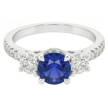 Natural Sapphire Ring 3.50ct - White Gold 14K