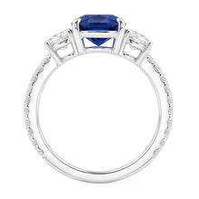 Natural Sapphire Ring 3.50ct - White Gold 14K