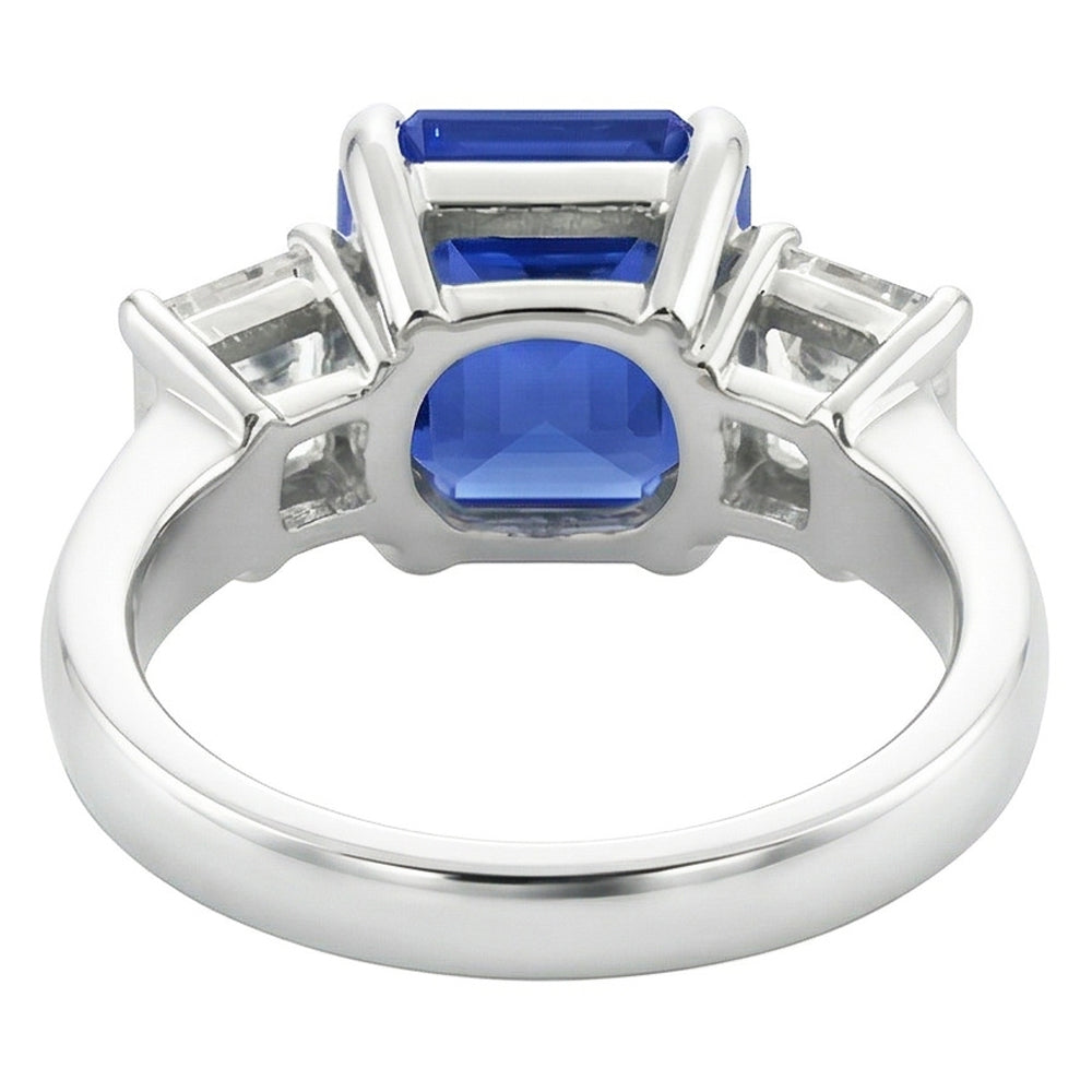 Natural Sapphire Ring 3.50ct - White Gold 14K