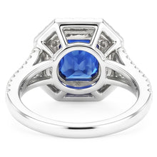 Natural Sapphire Ring 3.50ct - White Gold 14K