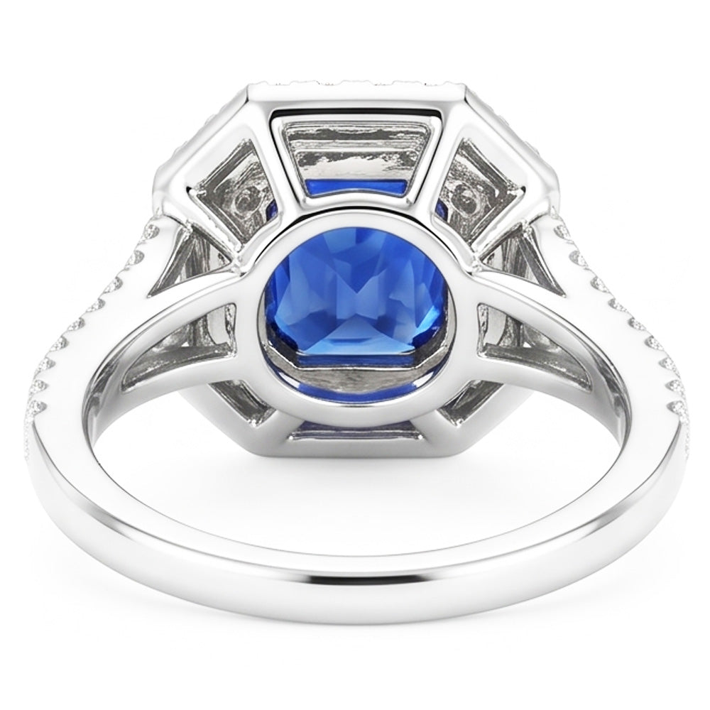 Natural Sapphire Ring 3.50ct - White Gold 14K