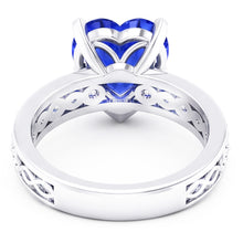 Natural Sapphire Ring 3.50ct - White Gold 14K
