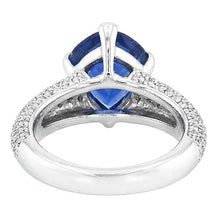 Natural Sapphire Ring 3.50ct - White Gold 14K