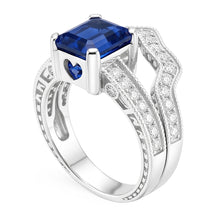 Natural Sapphire Ring 3.50ct - White Gold 14K