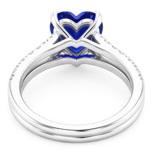 Natural Sapphire Ring 3.50ct - White Gold 14K