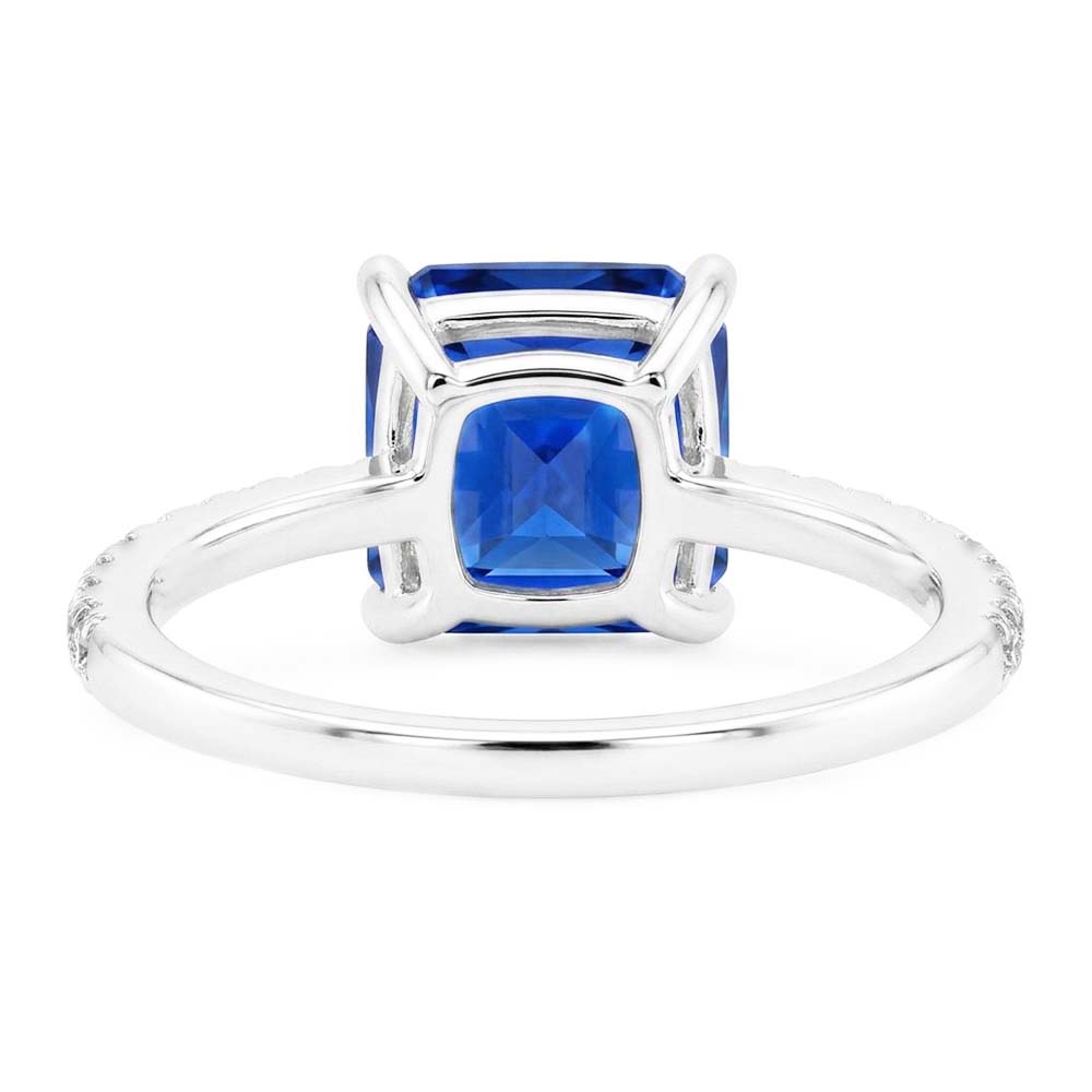 Natural Sapphire Ring 3.50ct - White Gold 14K