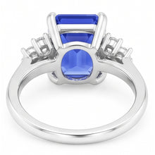 Natural Sapphire Ring 3.50ct - White Gold 14K