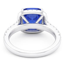 Natural Sapphire Ring 3.50ct - White Gold 14K