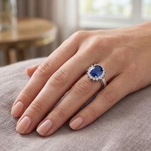 Natural Sapphire Ring 3.50ct - White Gold 14K