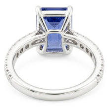 Natural Sapphire Ring 3.50ct - White Gold 14K