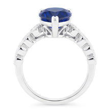 Natural Sapphire Ring 3.50ct - White Gold 14K