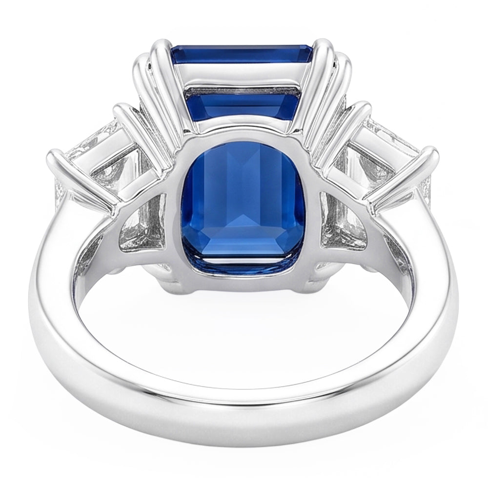 Natural Sapphire Ring 3.50ct - White Gold 14K